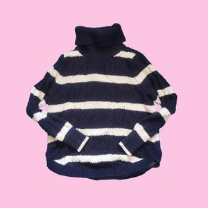 Navy Blue And White chunky sweater